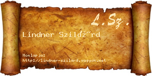 Lindner Szilárd névjegykártya